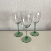 3 Wijnglazen met groene voet